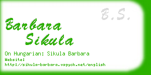 barbara sikula business card